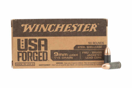 Winchester Forged 9mm Luger 115 Gr Full Metal Jacket Ammo are boxer primed and come in a steel case